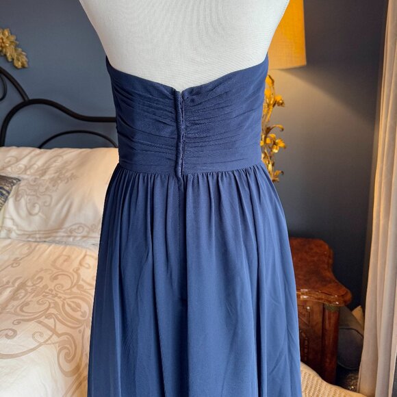 NWT Signature by Alfred Angelo Midnight Blue Sweetheart Bodice Maxi Evening Gown - Picture 5 of 12
